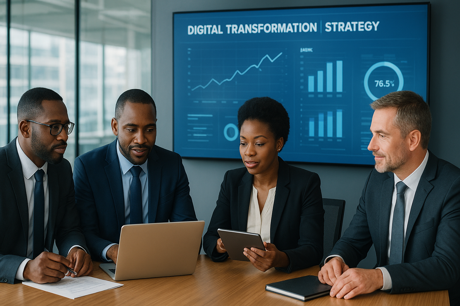 Transformation numérique en entreprise - Dirigeants congolais mettant en œuvre la stratégie digitale