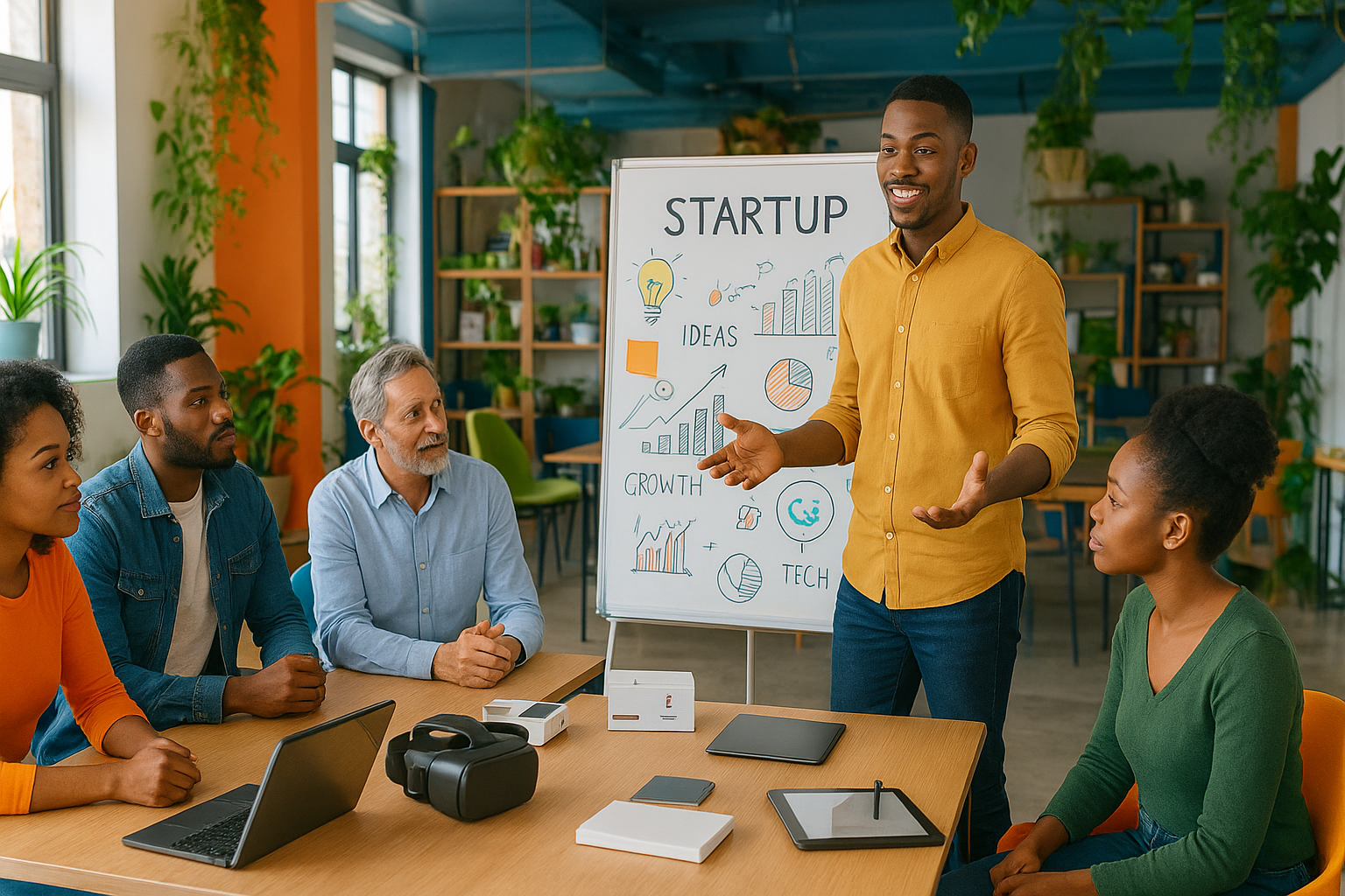 Écosystème startup congolais - Jeunes entrepreneurs innovants présentant leurs projets